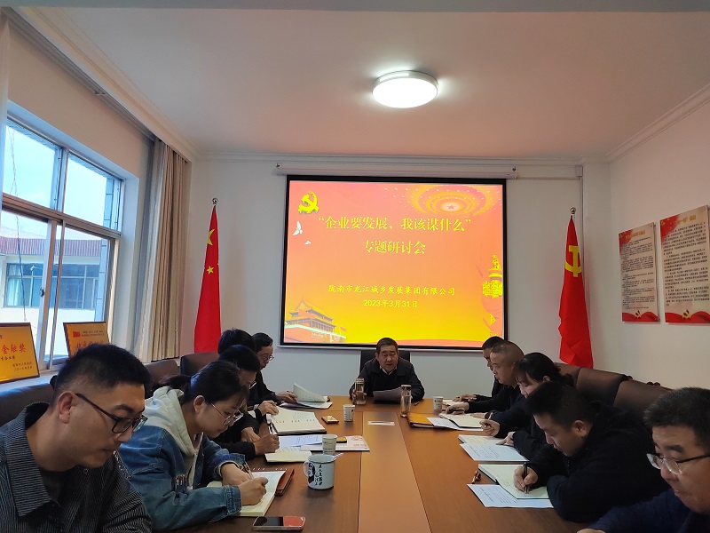 【“三抓三促”行動(dòng)進(jìn)行時(shí)】市龍江城鄉(xiāng)集團(tuán)開(kāi)展“隴南要發(fā)展，我該謀什么”——圍繞“加快集團(tuán)公司高質(zhì)量發(fā)展，我該謀什么”專(zhuān)題研討